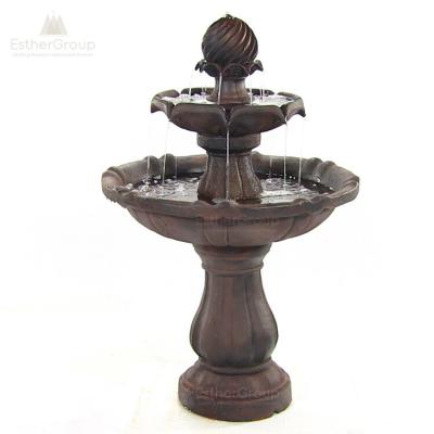 China Contemporary Outdoor Resin Tires Decor 2 Water Feature Solar Garden Fountain for sale