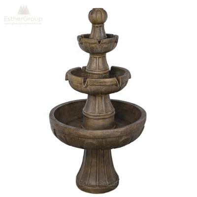 China Contemporary Outdoor Resin Garden Tired Fiberglass Fountain for sale