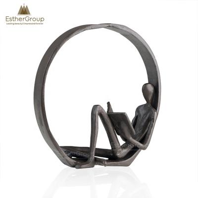 China Reader Encircled by Iron Figurine Sculpture Art Decor Hot Sale Home decor for sale