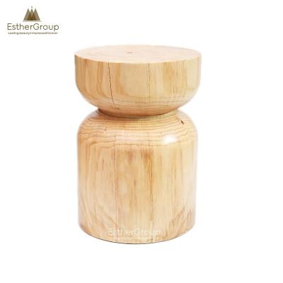 China Hot Selling Instagram Adjustable (Height) Popular Wooden Table Stand Log Side Stool/Bar Stool/Foot Stool With Natural Color for sale