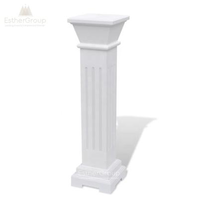 China Wholesale CLASSIC Resin Linear White Flower Classic Square Pedestal Plant Stand for sale