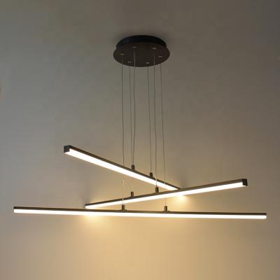 China cETL 3-Arm Modern Linear L4u ETL Chandelier Pendant Modern Long Stick Bar Lighting Adjustable LED Hanging Lamp For Restaurant Office for sale