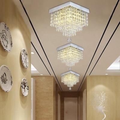 China Hot-selling L4u Lazada Ebay 250mm Luxury Crystal Acrylic Ceiling Chandelier Lamp for Dining Room Hallway Foyer for sale