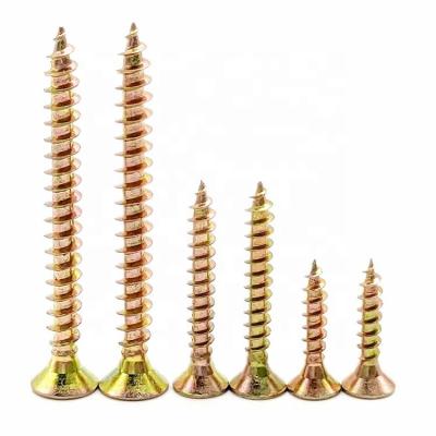 China Thread Countersunk Head Pan High Quality Golden Zinc-Plated Fin Drywall Screws For Gypsum Board for sale