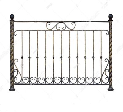 China OEM /ODM Traditional Garden Galvanized Fence Wrought Iron Steel Metal Rail Iron Railing For Balcony for sale