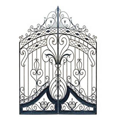 China Modern or traditional style as your best taste high quality security top picket fence metal aluminum steel gate iron gate double entry wrought iron gate for villa for sale