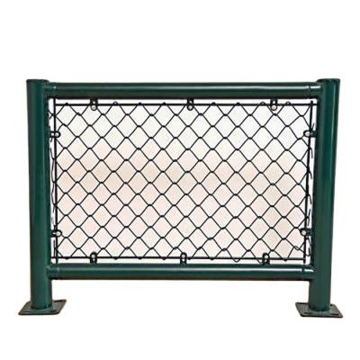 China Dutch Single Hot Sale Anti-Climb Black /Green Galvanized Chain Link Fence With Barbed Wire for sale