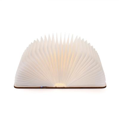 China Wooden Tyvek Paper Book Light Folding Wooden Cover Rechargeable LED Book Lamp for sale