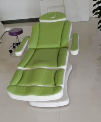 China Green Leather Cosmetic Folding Massage Table For Spa Salon Electric Facial Massage Therapy Table Bed for sale