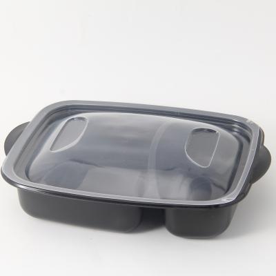 China Factory Price Microwavable Bento Sushi Cake Microwave Box Disposable Plates1 2 3 Compartment Plastic Food Containers for sale