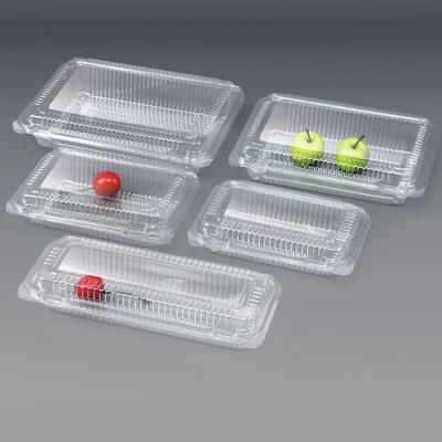 China Black Transparent Disposable Plastic Microwavable Pet Food Container Fruit Salad Cake Fruit Salad Cake Supermarket Vegetable Meat Tray for sale