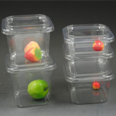 China Disposable 800G Square Salad Container Plastic Salad Bowl Low Price With Clear Lid for sale