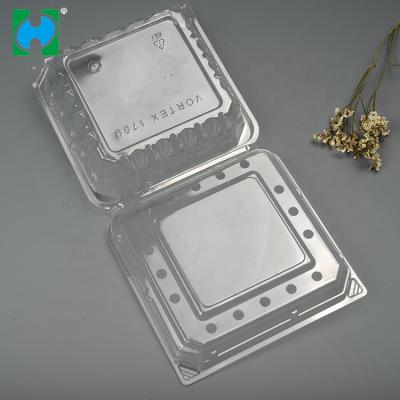 China Environmental Disposable Clamshell Food Cake Box Pastry Rectangular Plastic Rectangular Clear Containers for sale