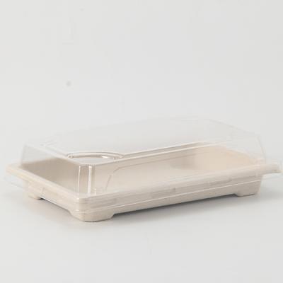 China Factory Outlet Plastic Sustainable Packing Box Food Grade Plastic Tray Lid Transparent Sushi Container for sale