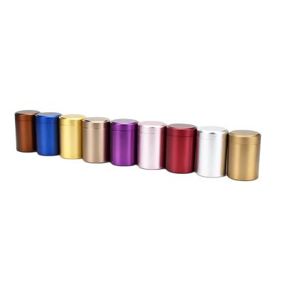 China Small Portable Aluminum Container Storage Box Package Jar Cylinder Sealed Cans Coffee Tea Tin Customized Colors for sale