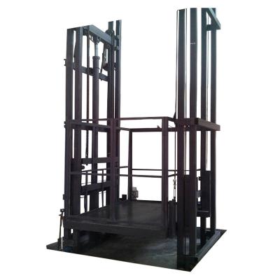 China High Quality Warehouse Freight Lift Guide Rail Hotels Industrial Vertical Mount Lift Hydraulic Cargo Lift for sale