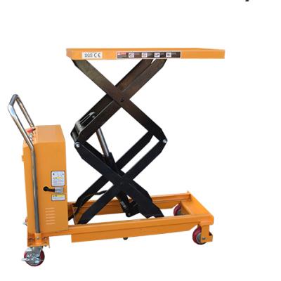 China Casters Reinforced Steel Hydraulic LiftMobile Electronic Scissor Lifting Stacker Shear Custom Single Operation Two Fork for sale