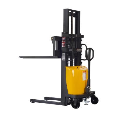 China Casters Reinforced High Quality Steel Manual Semi Electric Stacker Pallet Stacker Electric Forklift Pusher for sale