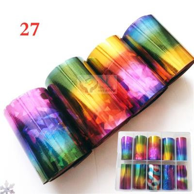 China 2021 Newest Nail Art Decoration Fashion And Popular Nail Art Foil Nail Art Sticker For Nail Art Decoration 10 Colors 4*100cm for sale