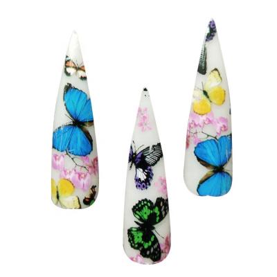 China Newest Nail Art Decoration Best Selling Butterfly Nail Art Foil Nail Art Sticker For Nail Art Decoration Jar Packing 4*100cm for sale