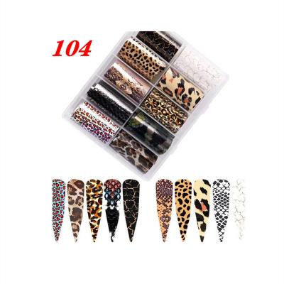 China Easy Apply Factory Sale Nail Wrap Leopard Animal Foil For Nail Art Sticker Decoration for sale