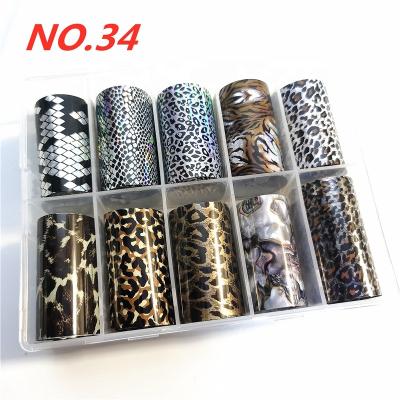 China Newest Animal Leopard Tiger Nail Art Decoration Transfer Foil Snail Foil 2021 New For Nail Art Sticker Decoration for sale