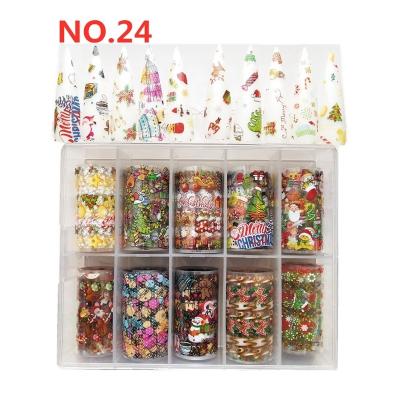 China Newest Nail Art Decoration Christmas Gift Holiday Nail Art Foil Nail Art Sticker for Christmas Sticker Decoration of No. 24 of nail art decoration for sale