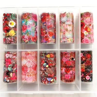 China Newest Nail Art Decoration type factory new valentines day nail art transfer foil for nail art sticker for nail art decoration NO.33 for sale