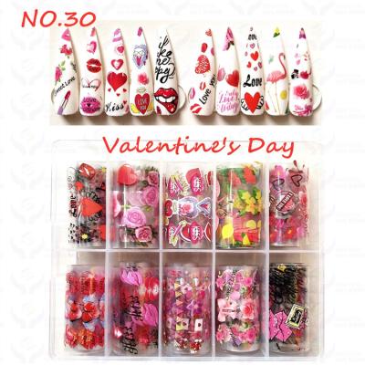 China 2021 Newest Nail Art Decoration Factory Valentine's Day Transfer Foil Foil For Nail Art Sticker Decoration for sale