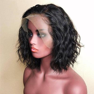 China Baby Hair Water Wave Short BOB Lace Front Wigs With Baby Hair , 13*4 Virgin Human Hair Wigs Brazilian Remy Hair for sale