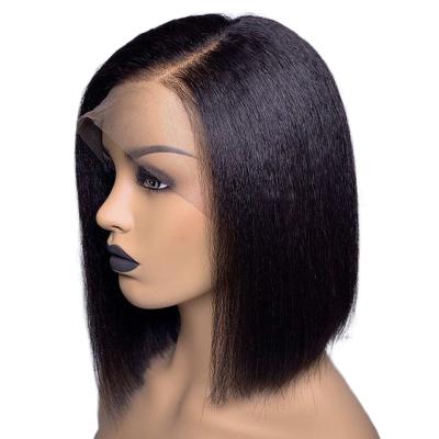 China Short 4*4 BOB Cuticle Aligned Hair Wigs Straight Baby Hair Curly For Black Women With Baby Hair Brazilian Remy Hair Pre Plucked for sale