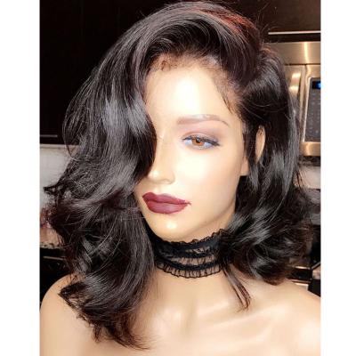 China Short Body Wave Human Hair BOB Lace Front Wigs For Colored Women's Brazilian Remy Hair Body Wave Wigs 13*4 Pre Plucked for sale