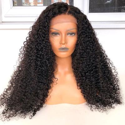 China Factory Free 4x4 Water Outlet Brazilian Hair Wigs Transparent Deep Curly Kinky Curly Lace Front Wigs For Black Women Factory for sale