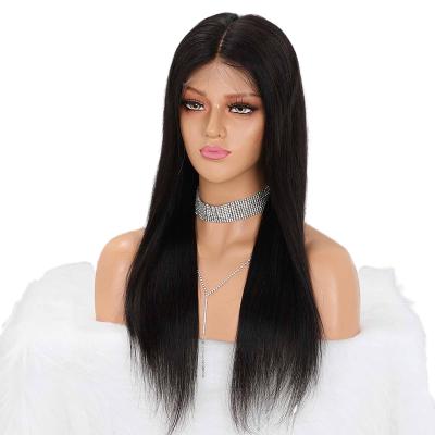 China Silky Straight Wave Lace Front Human Hair Wigs With Baby Hair 13*4 Medium Straight Part Lace Front Plucked Bleached Knot Wigs For Women Pre for sale