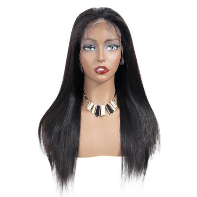 China Straight 360 Lace Front Human Hair Wigs With Baby Hair Brazilian Remy Hair Pre Plucked Bleached Straight Knot for sale