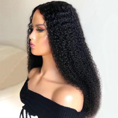 China Hot Selling Curly 4x4 Jerry Curly Lace Closure Wig Pre-Plucked Hair Wigs For Black Women for sale