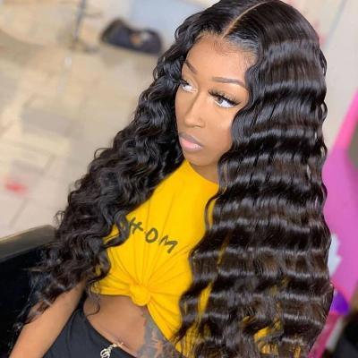 China Deep Wave 4*4 Deep Wave Closure Wig Deep Wave Lace Front Wigs With Baby Hair, Pre-Plucked Hair Wigs For Black Women for sale