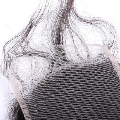 China Tophelle Wholesale Straight Brazilian Virgin Cuticle Aligned Human Hair 4*4 Lace Closure With Transparent Color Lace for sale