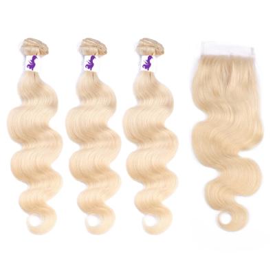 China Body Wave Hair Bundles With Closure , 613 Brazilian Hair Bundles for sale