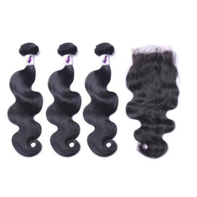 China Wholesale Straight Virgin Cuticle Aligned Hair Body Wave Bundles With Closure for sale