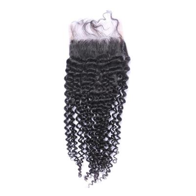 China Wholesale Brazilian Curly Kinky Curly Human Hair Swiss Kinky Curly Hair Lace Closure for sale