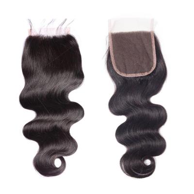 China Wholesale Body Wave CUTICLE LINED VIRGIN HAIR Body Wave 4*4 Lace Closure for sale