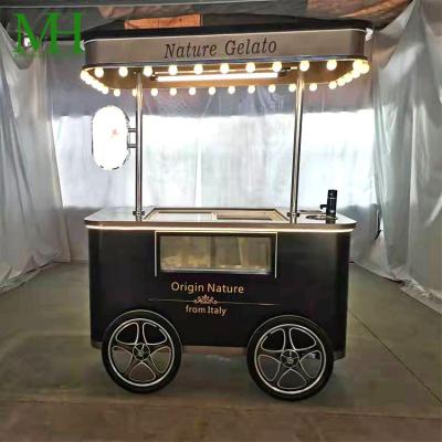 China Commercial Shopping Mall Supply Outdoor Electric Mobile Push Ice Cream Showcase Display Mobile Cart for sale