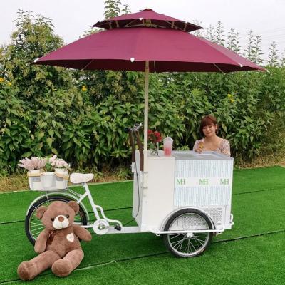 China Commercial Food Supply Bike With Refrigerator Mobile Bike Freezer Refrigerated Food Truck for sale