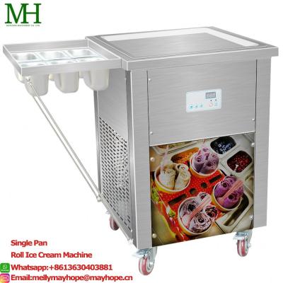 China ETL Bakery Factory Supply Flat Pan Roll Fry Ice Cream Maker Machine for sale