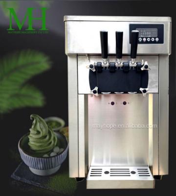 China Snack Factory 2020 Table Style Soft Serve Ice Cream Machine 20L-28L/H Three Flavor Ice Cream Machine Cheap Price Good Quality for sale