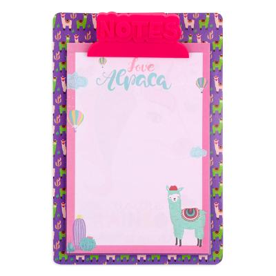 China Cute Paperweight Licheng LW7705 Paperweight, Custom Printed Alpaca Design Paper Clipboard for sale