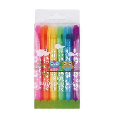 China Crayon Art Projects, Gel Wax Crayon Advance Gel Highlighter Bar Pen Licheng HMP03-6P for sale