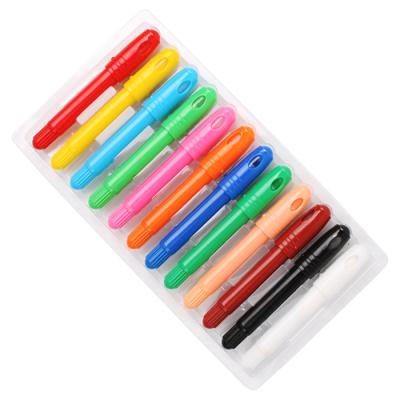 China LICHENG HMP12C School Supplies Multicolor Crayon, 12-PK Rotating Non-Toxic Wax Crayon for sale