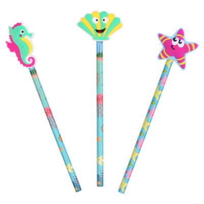 China School Pencil Licheng RU110 HB Pencil, Customized Fun Rubber Topper School Pencil Manufacturer for sale